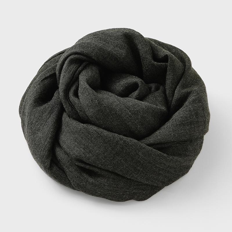 Women's Cotton Linen Artistic Solid Color Silk Scarf, Sun Protection Beach Neck Scarf, Japanese Style Long Gauze Scarf