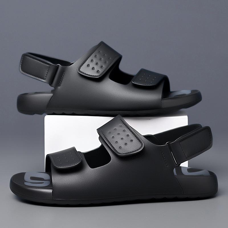 Fashion Fashion Solid Color Roman Walking Sandals for Men Summer2025New Soft Bottom Designer Casual Leather Sandals Antiskid Beach Shoes