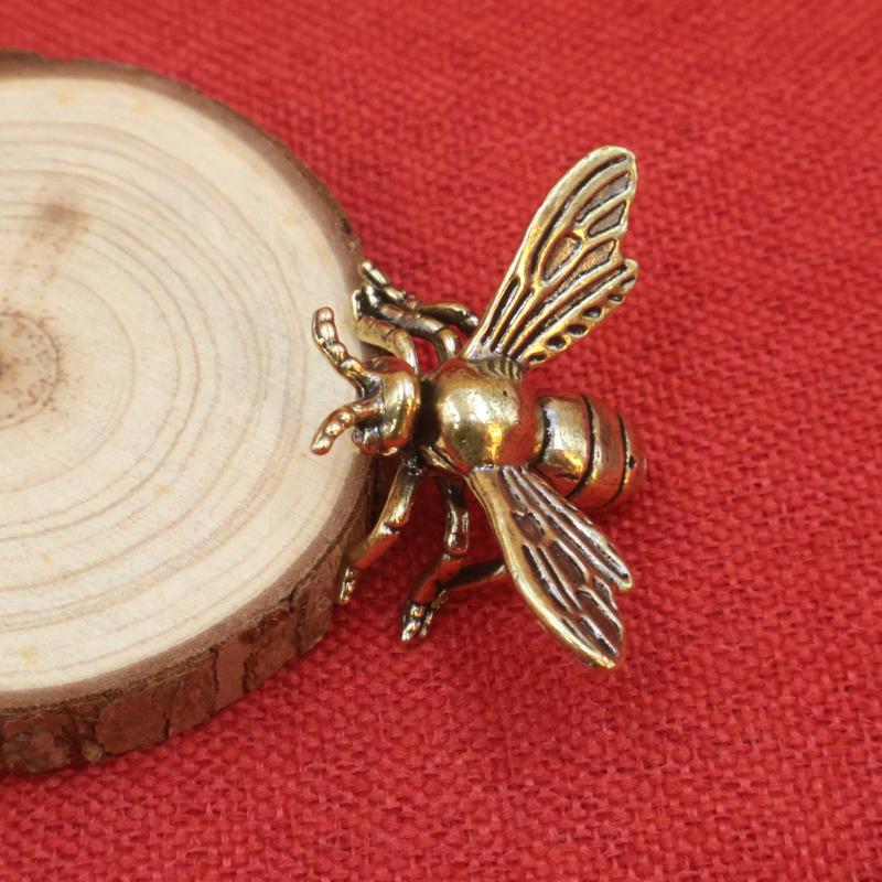 Vintage Mosiężne 1 szt./2 szt. Mini Pszczoły Figurki Kolekcjonerskie - Ręcznie Robione Antyczne Dekoracje Biurka - Idealny Prezent Dla Kolekcjonera Domowego Biura