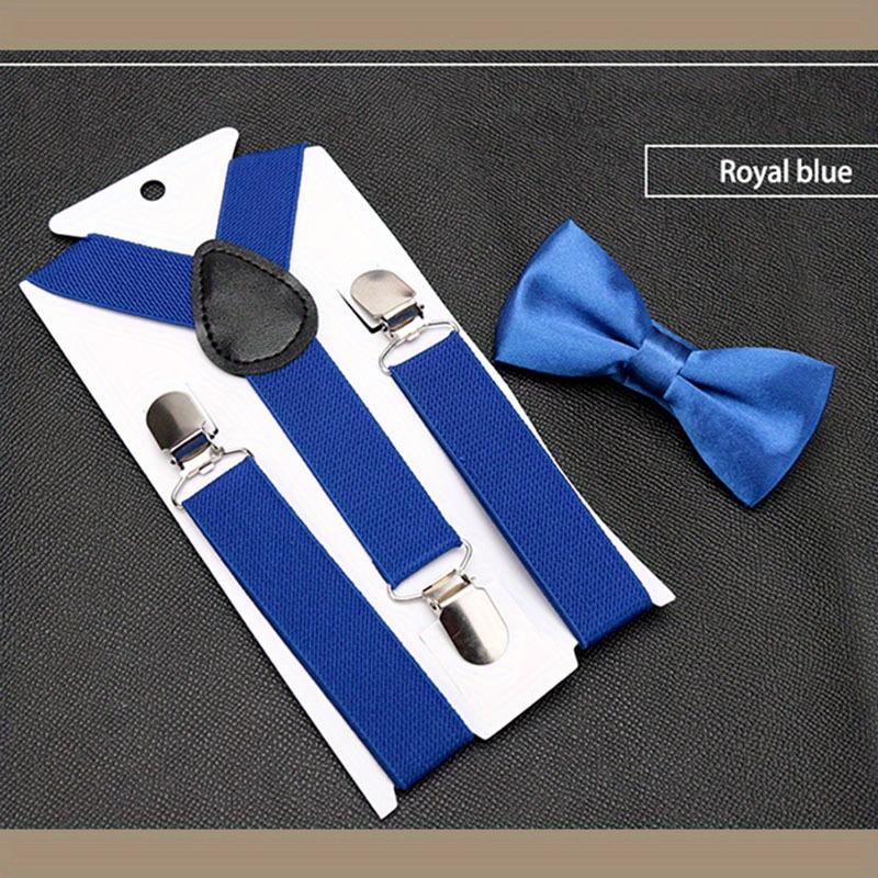Casual Suspenders with Bow Tie To Prevent Falling Off, Stylish Performance Suspenders, Three Clips, Elastic Suspenders for Trousers.