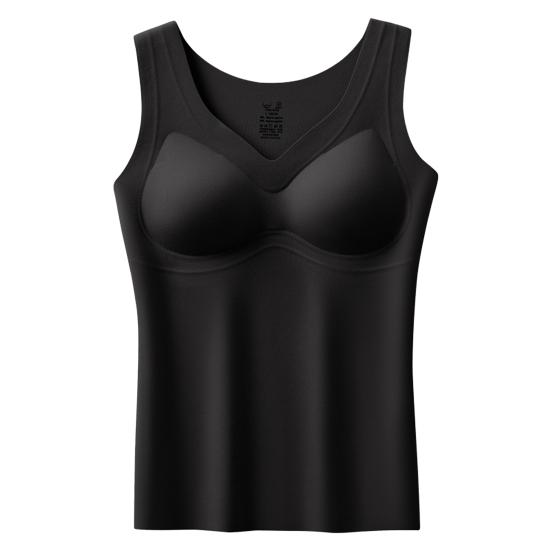 Women's Thermal Tank Top Tummy Control Sleeveless Camisole Top Seamless Padded Shapewear Winter Warm Undershirt Base Layer