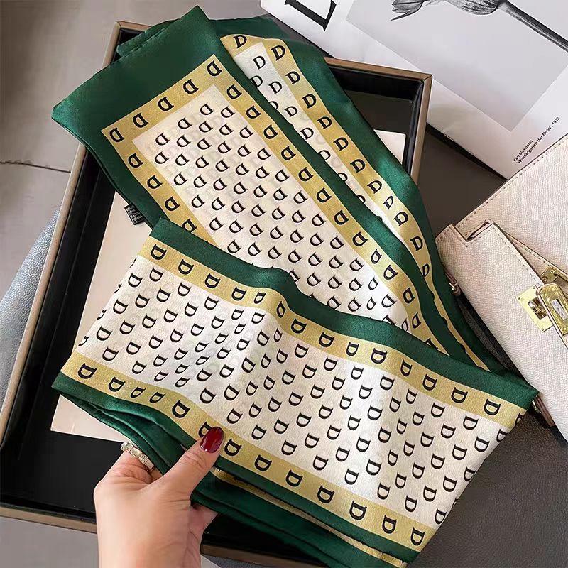 Luxury Design Silk Skinny Scarf For Women Fashion Hair Bands Neckerchief Soft Satin Lady Hands Bag Ribbon Neck Tie Scarf Female