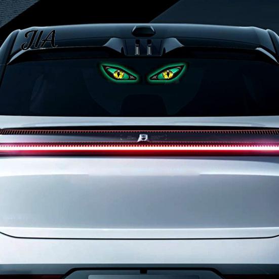Solar Powered Car Decoration Demon Eye Window Light, Waterproof Wireless Dynamic Warning Sign with Suction Devil Light Cup, USB Charging LED