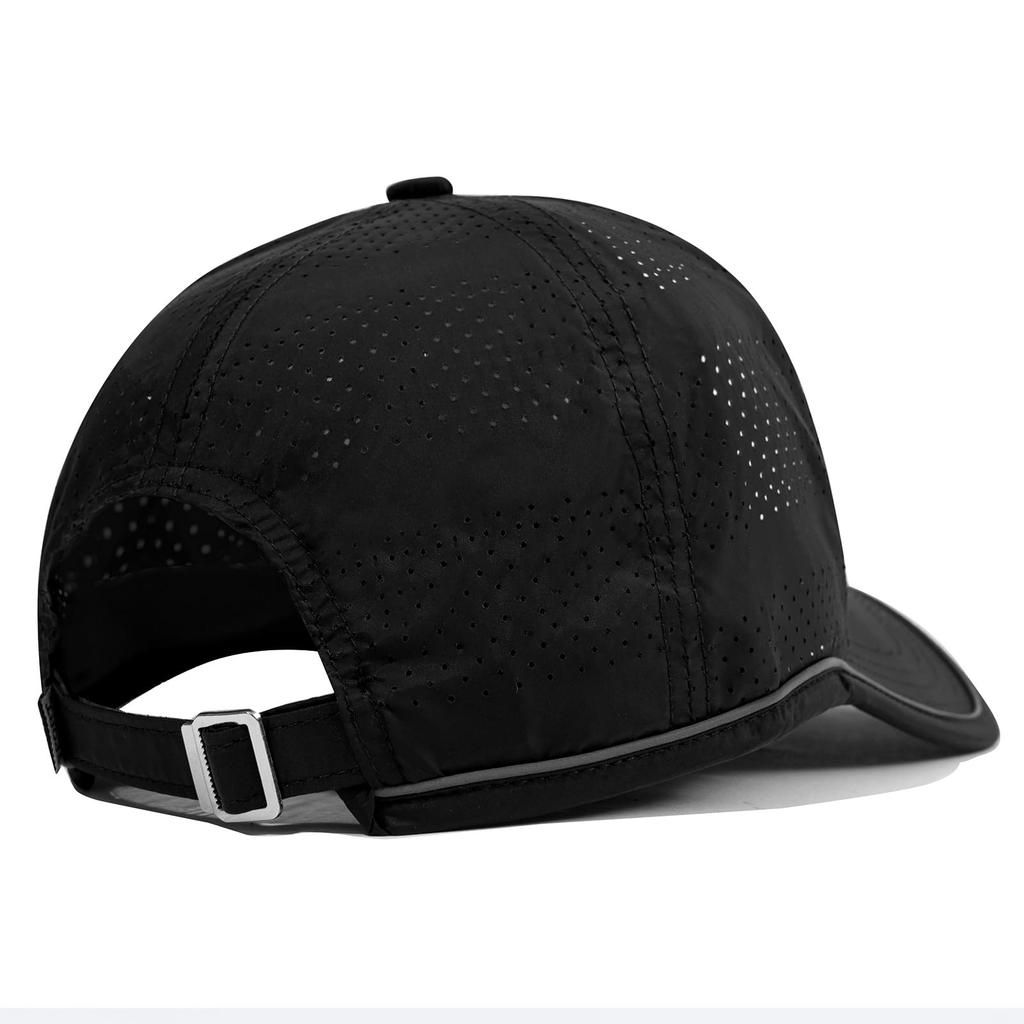Clape Summer Golf Lightweight and Reflective Mesh Cap for Light Rain Unisex Men's Hat, Breathable, Running, Protection, (Black)