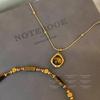 Retro Tiger-eye Stone Beaded Necklace - New Autumn-winter Style. Layered with High-end Sweater Chains, Collar Chains and Necklaces.