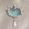 Retro Design Clavicle Chain Embossed Detail Wishing Fountain Necklace  Vintage Fashion
