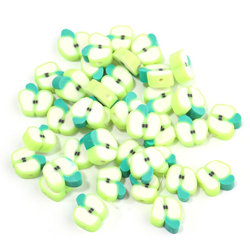50Pcs Cute Soft Pottery Fruit Bead Clay Animal Pattern Loose Bead  Diy Children Girl Charm Jewelry Bracelets Necklace Supplies