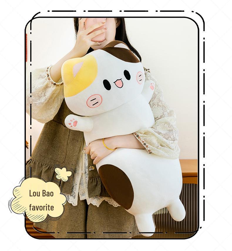 Calico Cat Plush Pillow - Cute, Fat Cat Cushion for Kids' Beds