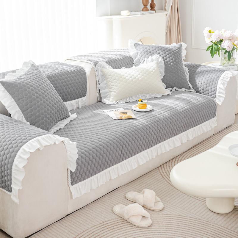 French Cream Wind Sofa Cushion Universal In All Seasons  New Leather Sofa Cover Backrest Cover Cloth Towel Non-Slip Seat Cushion