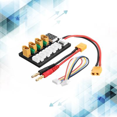 XT60 Plug Battery Charger and Balancer Board Parallel Quick Charging Board with Cable for 3S/4S Lithium Battery