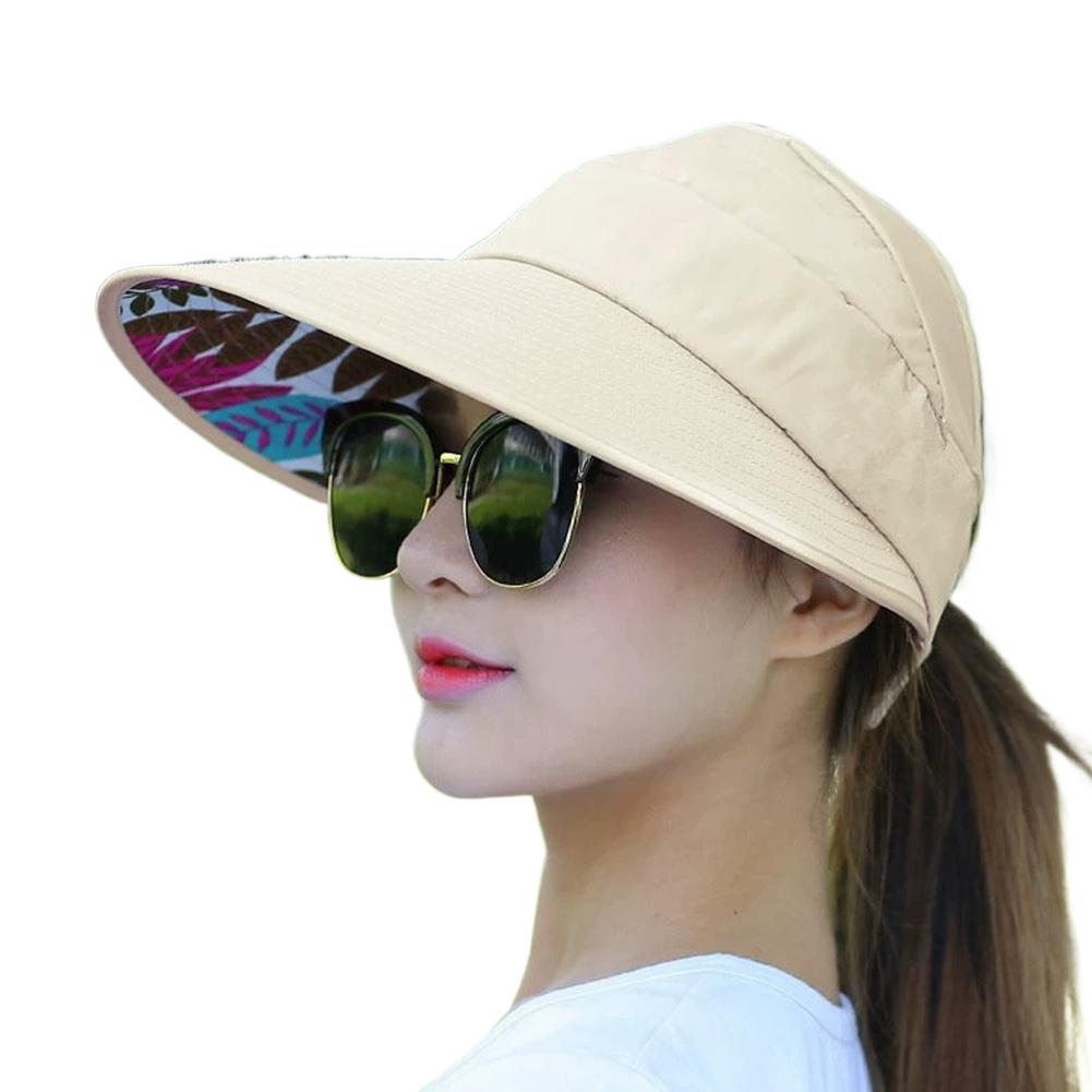 Women's Pure Color Face Mask Sun Hat Comfortable Breathable Size Top Fashion Empty Hat Versatil H2R9