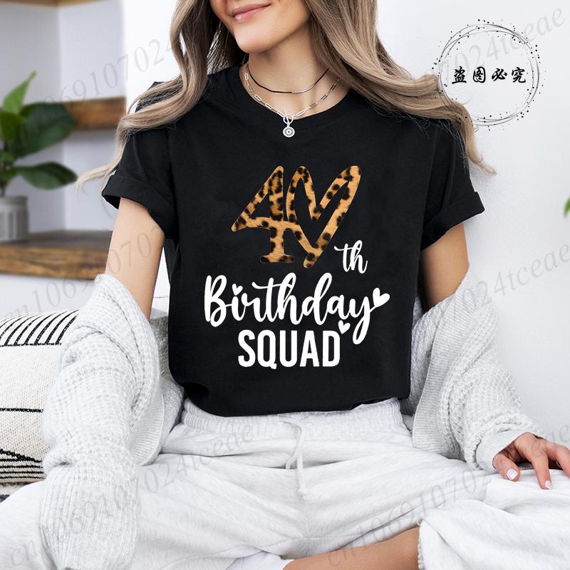 Unisex'S Casual T-Shirts It's My 40th Birthday Leopard Print T-Shirt Short Sleeve Top Casual Wear Birthday Party Graphic Tee Tops