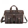 Genuine Leather Briefcase Men's Large Capacity One Shoulder Computer Bag Mad Horse Leather Vintage Hand-held Men's Business Bag