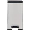 Poubelle Slim - SLIM BIN - CURVER - 25L - Design compact - 41 x 27 x 55 cm - Gris métallisé