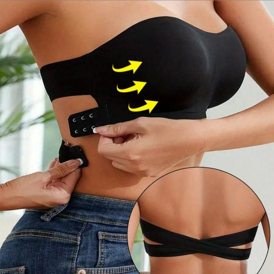 Women's European & American Style Seamless One-Shoulder Strapless Bandeau - Anti-Exposure, Thin, Large Size