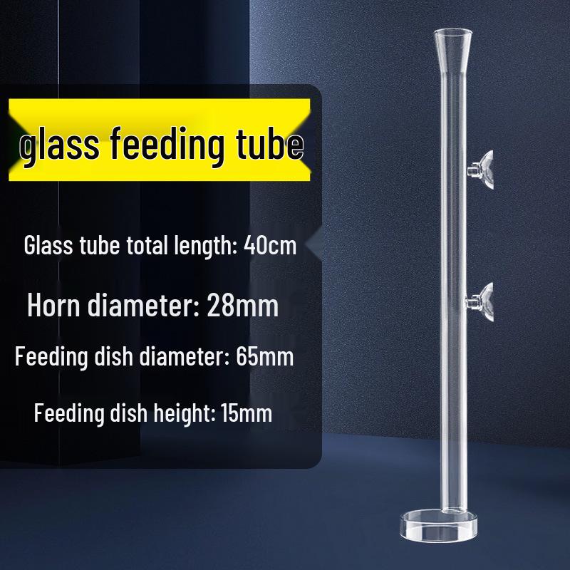 High-Transparency Glass Fish Feeder Tube: Precise Feeding for Shrimp & Small Fish, Prevents Food Scattering.