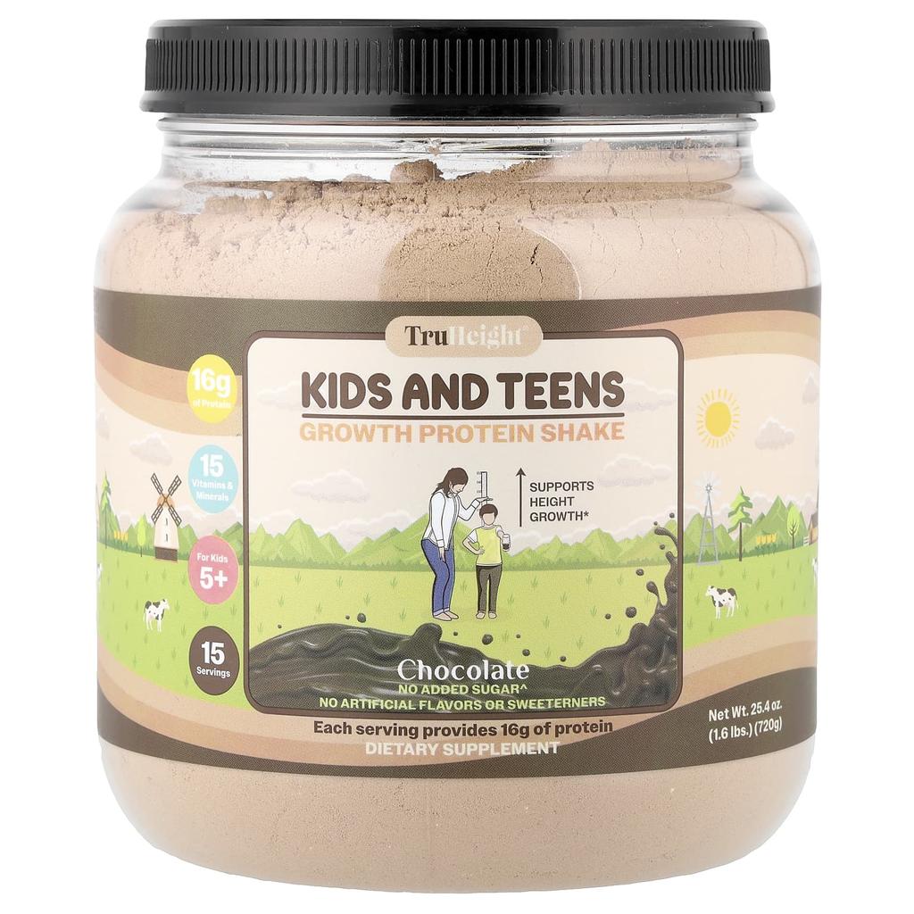 TruHeight, Growth Protein Shake, for Kids 5+, Chocolate Flavor, 25.4 oz (720 g)