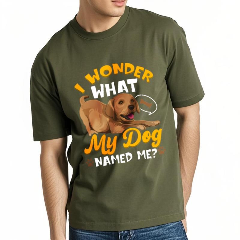 

Tshirts for men Relaxed Fit Boys short sleeve tshirt Casual I Wonder What My Dog Named Me Classic Women Top tees Trendy Tshirt 4XL