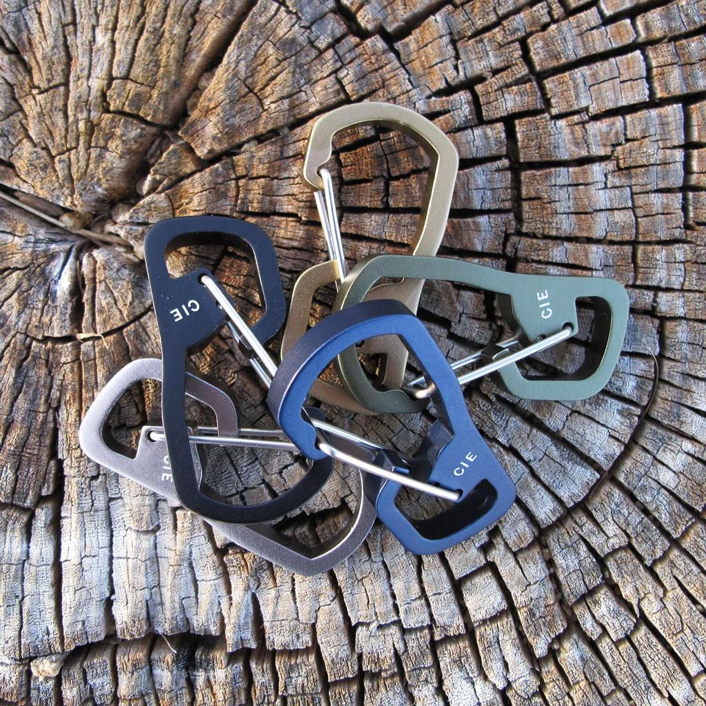 CIE 2ROOMS CARABINER NATO Set of Lightweight and Aluminum Carabiners BLACK, 2, Carabiners, Cordura, Men's Women's,