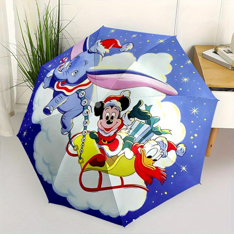 

1pc Dumbo Mickey Donald Duck Christmas Pattern Automatic Umbrella is Fashionable and Good-Looking, a Portable 3-Fold Umbrella, Suitable for