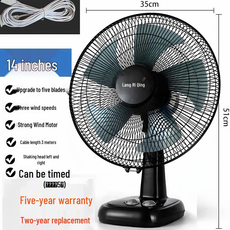 Tichý 16palcový oscilační stolní ventilátor pro domácnost, kancelář, studentskou kolej nebo k použití u postele