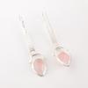 Natural Rose Quartz Gemstone 925 Sterling Silver Jewelry Handmade Earrings 2.3" EE-166-28