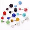 Zircon Crystal Ball Belly Button Rings Stainless Steel Shiny Body Jewelry  Accessories
