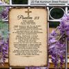 2D Flat 1pc Psalm 23: The Lord Is My Shepherd Aluminum Sign - Vintage Verse Wall Art with Hebrew Scripture, Religious Decor Suitable for Home