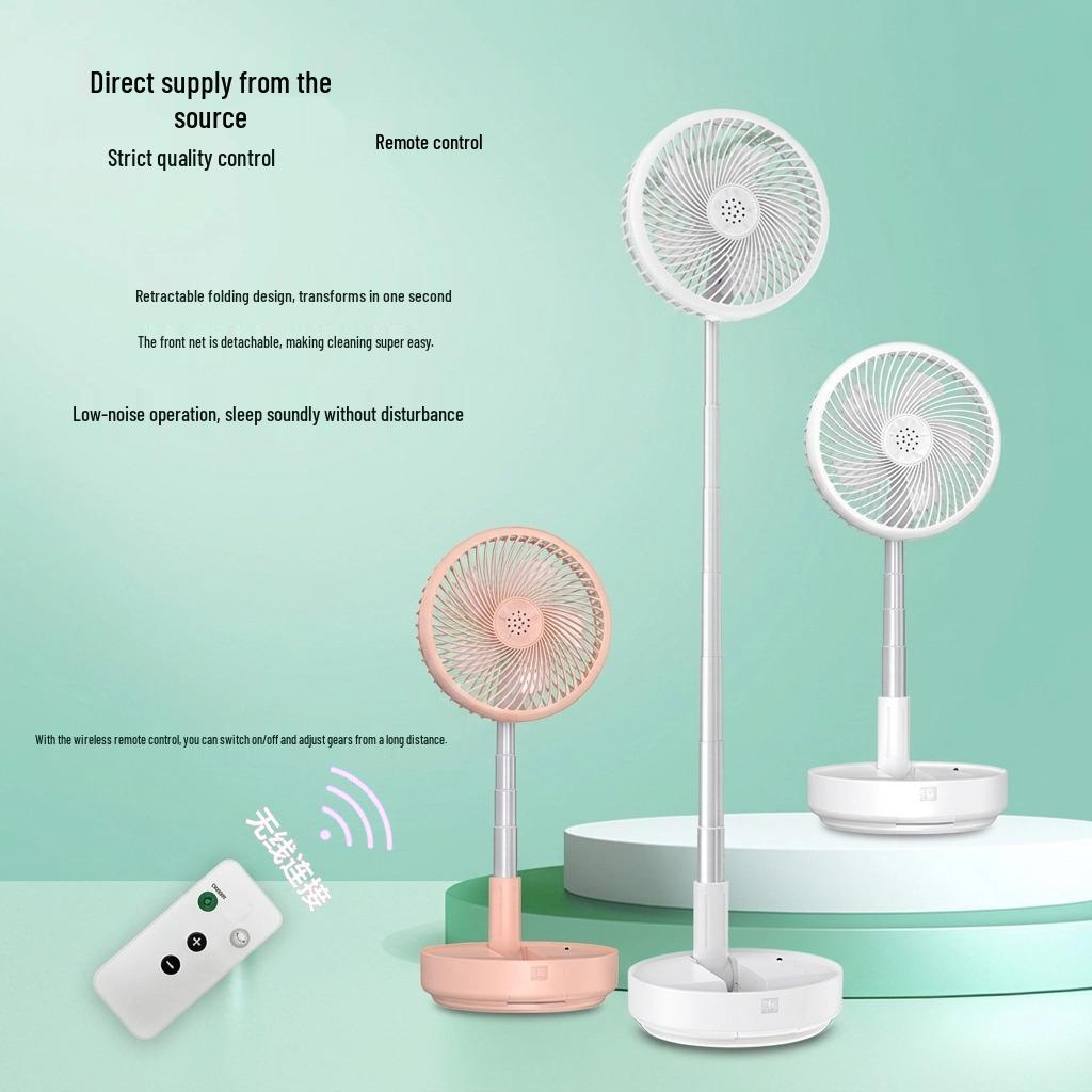 Portable USB Rechargeable Foldable Fan, Silent, Perfect for Home, Desktop, or Floor Use