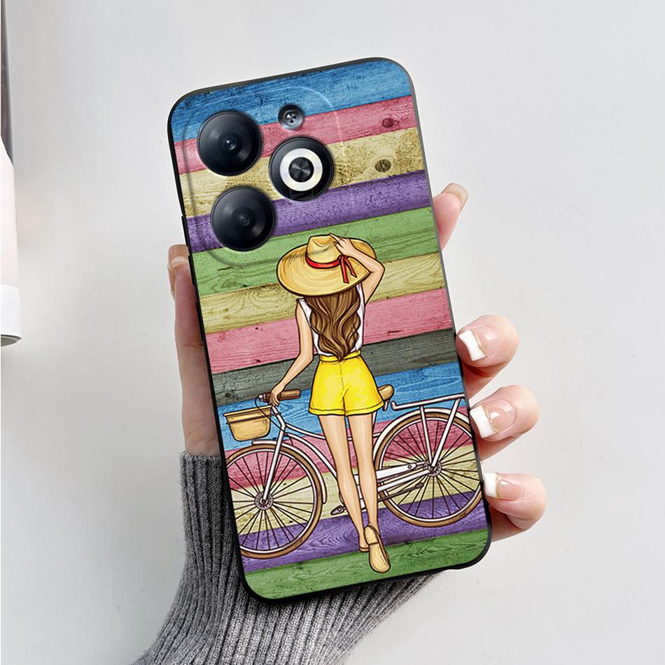 Case For Infinix Smart 8 Back Cover Black Silicon Soft TPU Marble Cover For Infinix Smart 8 X6525 Funda Smart8 Phone Cases Coque