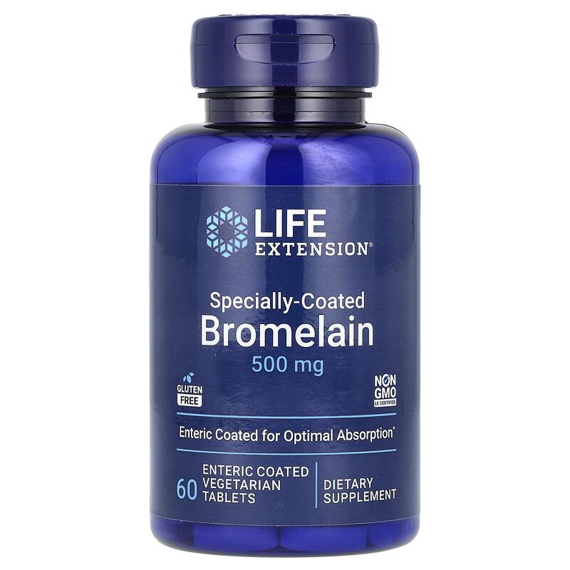Specially-Coated Bromelain, 60 Enteric Coated Vegetarian Tablets