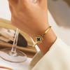 Light Luxury Style Fashion Fritillaria Bracelet High-end Rotating Black and White Double-sided Four-leaf Clover Bracelet