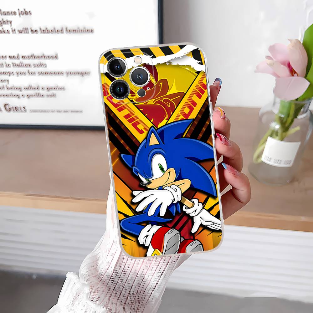 S-SonicS Anime Handyhülle Für IPhone 17 16 15 Plus 14 13 Mini 12 11 Pro Max Weiche Hülle