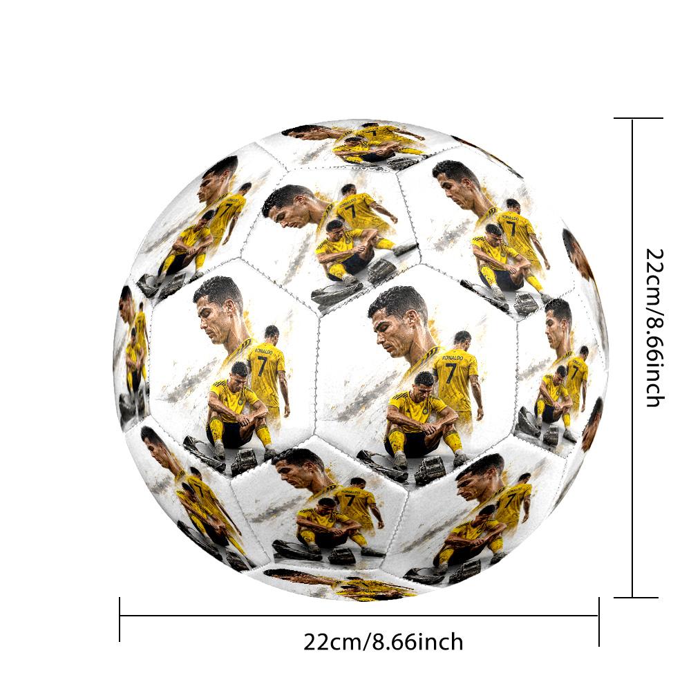 Ronaldo's Skyward Leap Soccer Ball Size 5 Football Machine-Stitched Indoor/Outdoor Universal Football Sports Enthusiast Gifts