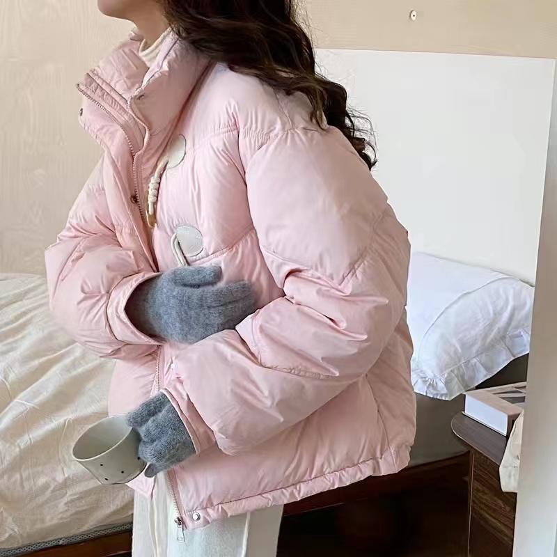 High Quality  Short Horn Button Down Padded Jacket for Women Fashion Down Cotton
