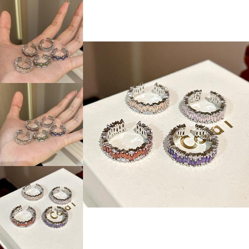 Chic And Elegant Open Adjustable Ring For Women With Vibrant Gemstone Details