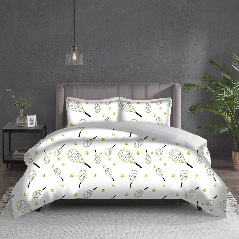 3D Digital Printing Sports Cartoon Football Three-Piece Set, Printed Bedding