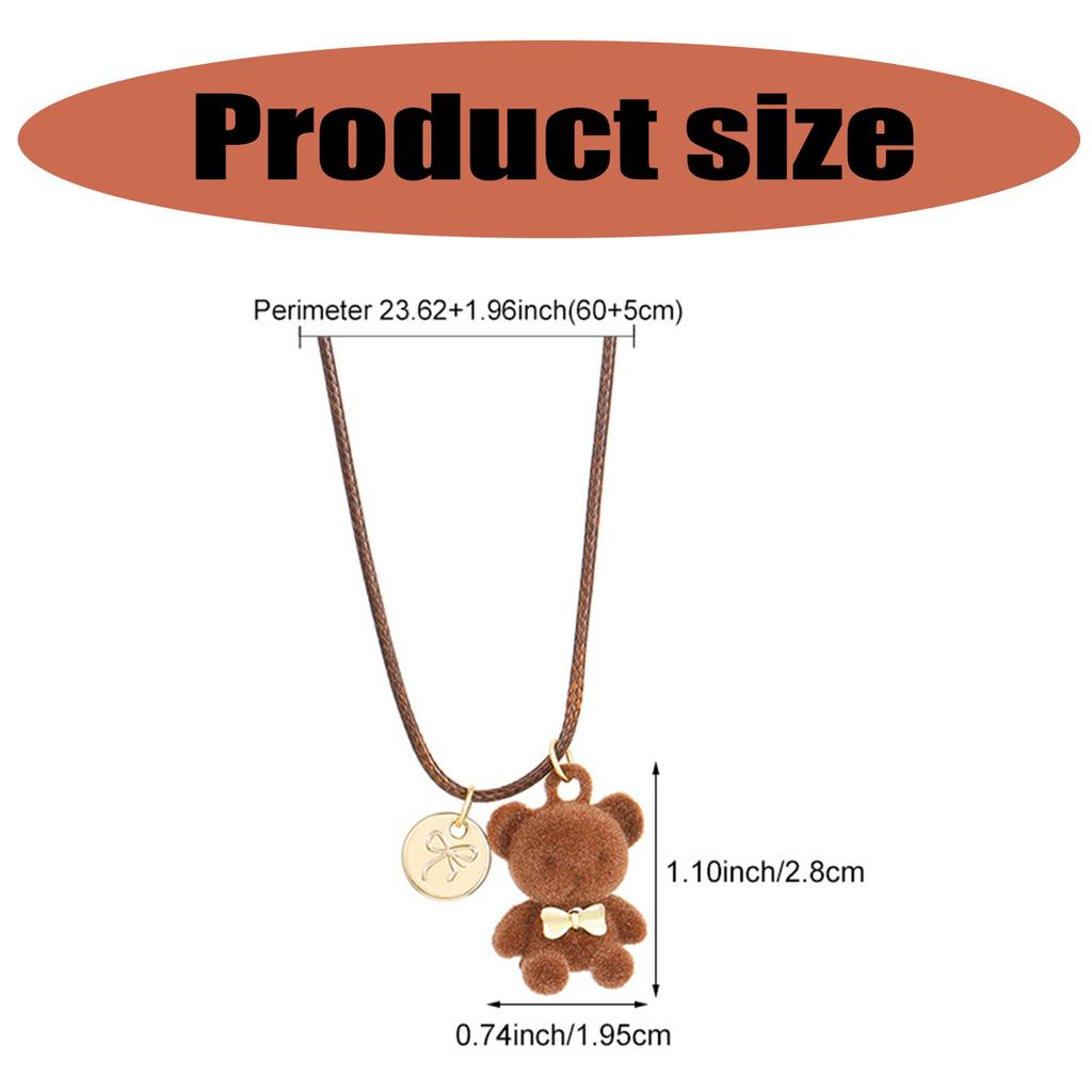 Adorable Brown Plush Bear Pendant Necklace Fashion Accessory for Kids Teens And Lovely Styles Trendy Women Ladies