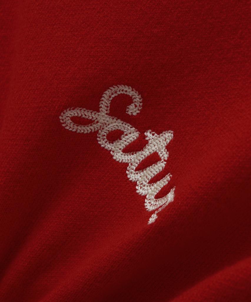 Seteo (W) Outline Basic Crew Neck Knit Red