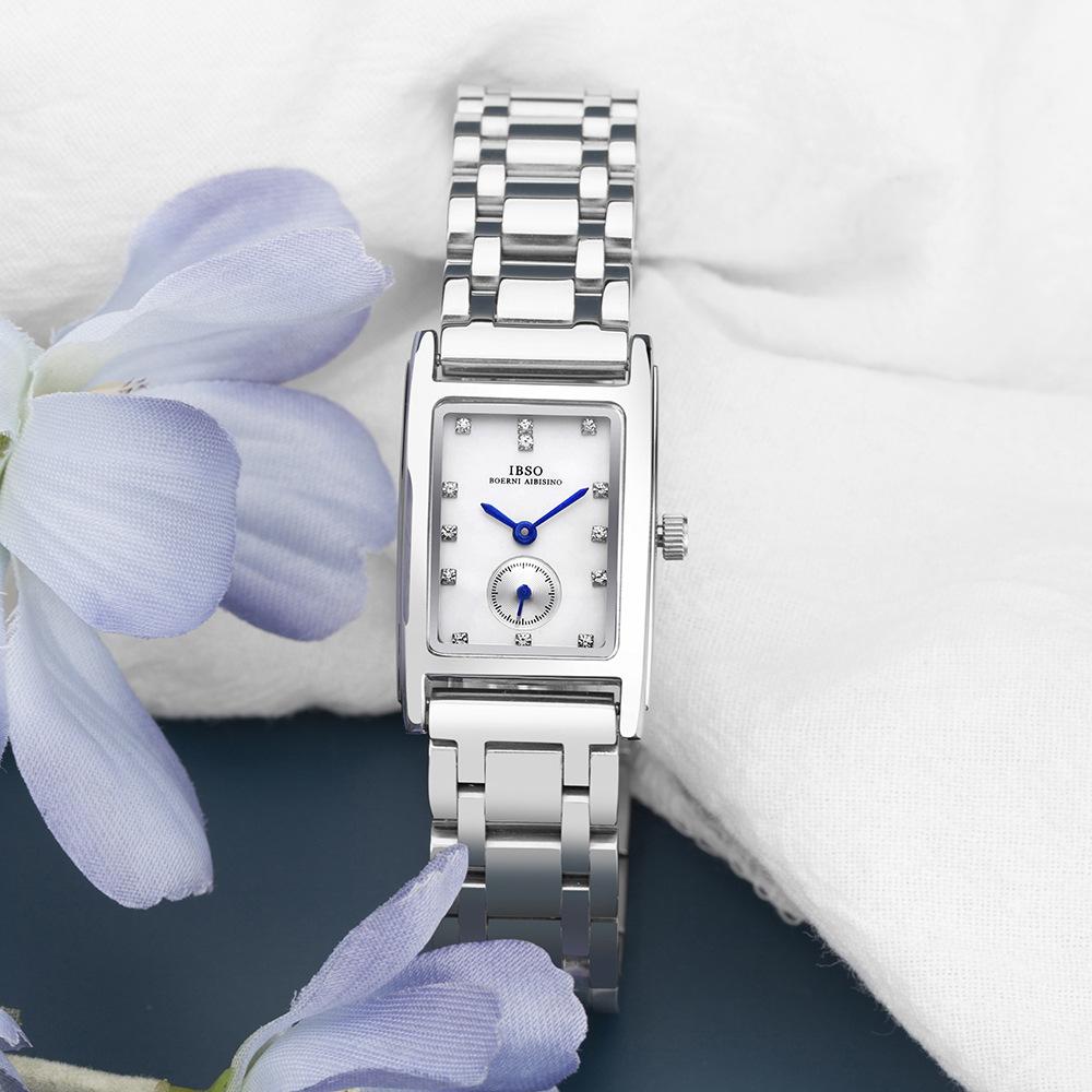 Women'S Square Steel Belt Quartz Watch Supports Generation