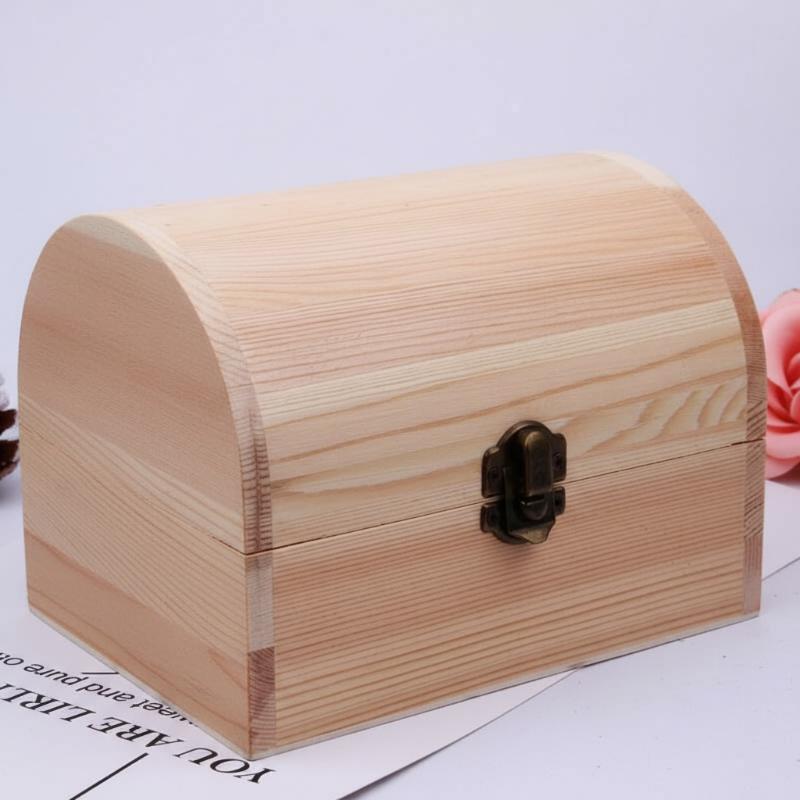 New 1/3Pcs Jewellery Keepsake Pine Plain Storage Wedding Wooden Arched Hinged Boxes Practical Decorate Wooden Box Trinket