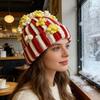 Căciulă Tricotată Căldură de Iarnă Fire Groase Croșetat 3D Popcorn Elastică Căciulă Moale Confortabilă Echipament pentru Cap pentru Vreme Rece