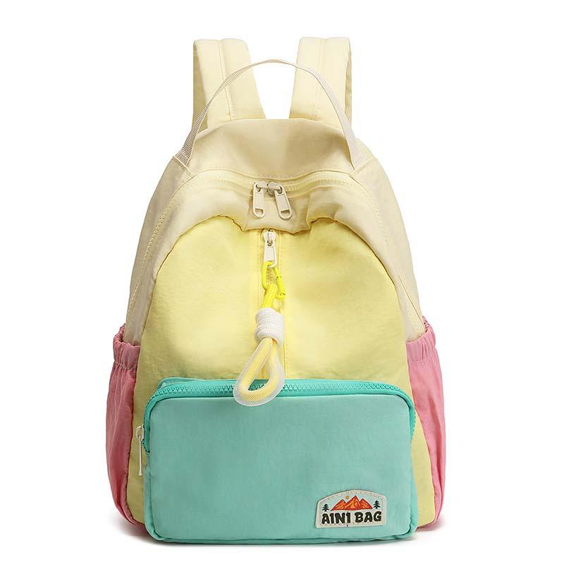 

Color-Block Fashion Backpack for Girls – Lightweight, Versatile, Cute Schoolbag for Travel