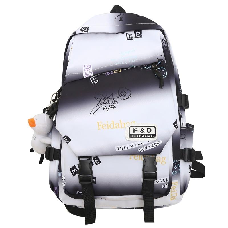 

Рюкзак с принтом граффити, женский рюкзак для средней школы, рюкзак с цветными блоками в стиле граффити чёрный