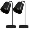 Table Lamp Set, 2 Pieces, Modern Lamps with USB-A and USB-C Port for Bedroom, Living Room & Office, Black
