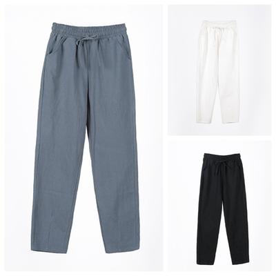 Pure Cotton Nine-point Pants Spring Summer Thin Straight Loose Casual Pants Women's Solid Color Harem Trousers