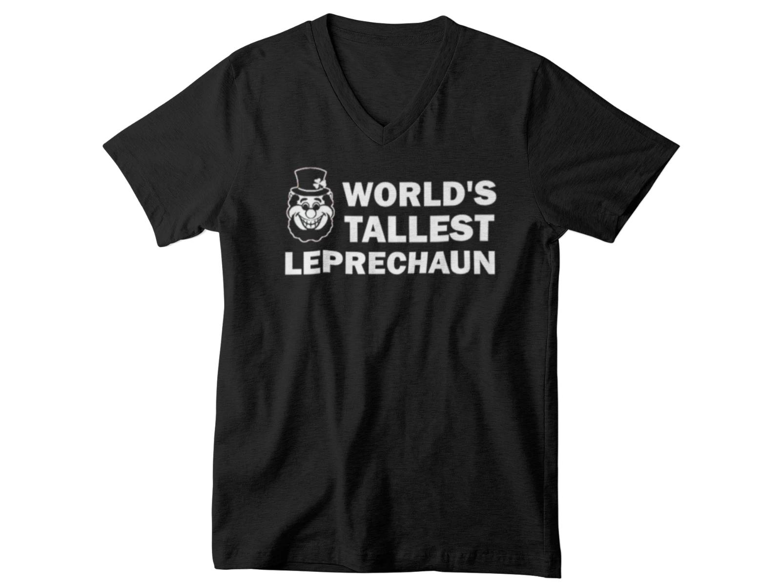 Mens V-neck World’s Tallest Leprechaun T-Shirt, St. Patrick’s Day, Funny Irish M