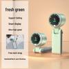 N607 Portable High-Speed Turbo Handheld Fan with Digital Display, USB Charging, Neck-Hanging Option, and Foldable Design.
