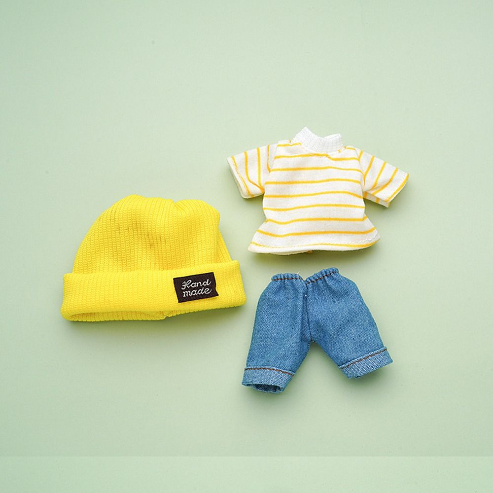 Knitted Hat Doll T-shirt Dress Up Doll Jeans Pants Dolls Accessories Doll Clothes  DIY Toy