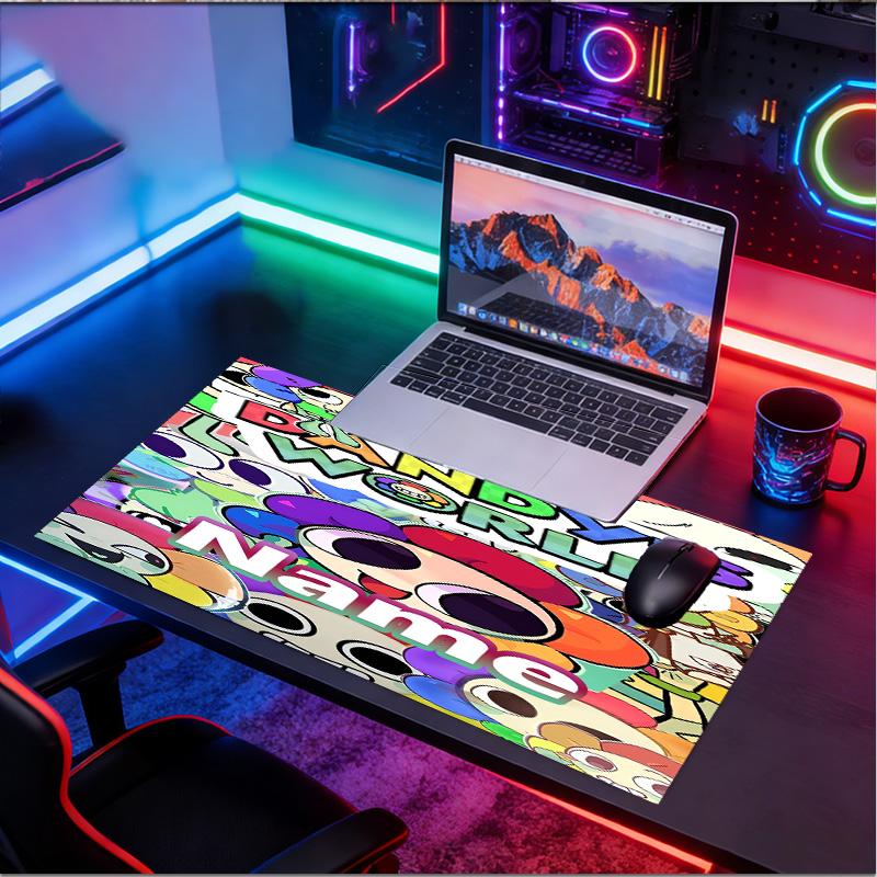 Kişiye Özel İsimli Dandy'nin Dünya Desenli Mouse Pad, Dizüstü Bilgisayar Masa Matı, Ev İçin Dekoratif Masa Matı Klavye Altlığı Hediye